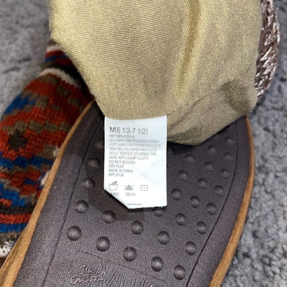 MUK LUKS Southwestern Style Knit Knee High Moccasins with Outdoor Soles NWOT - M - Picture 13 of 13